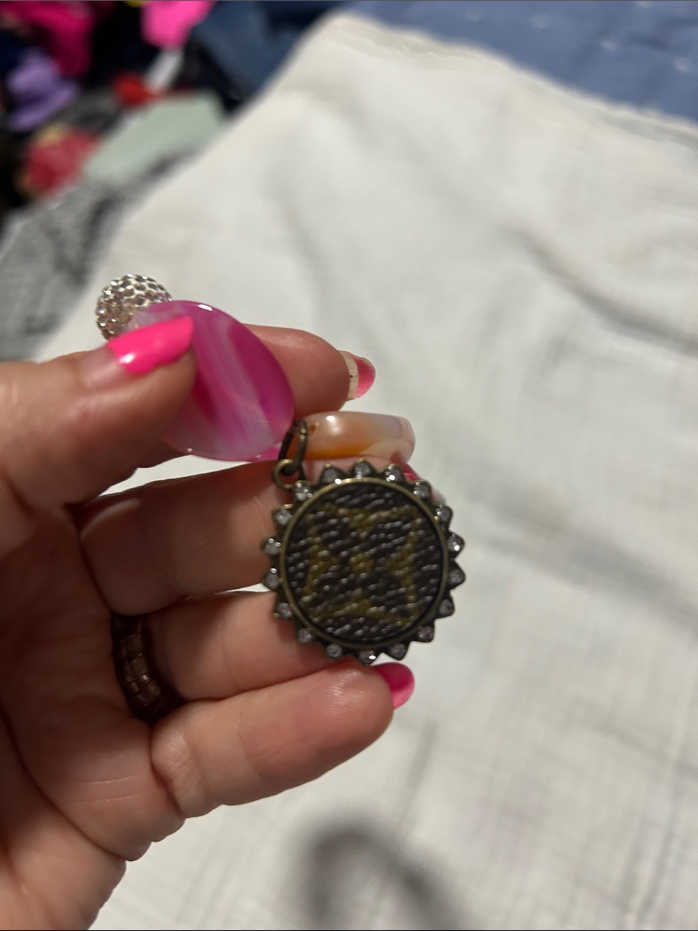 Keep it Gypsy Upcycled LV Quatrefoil Gemstone bracelet set - Picture 3 of 5